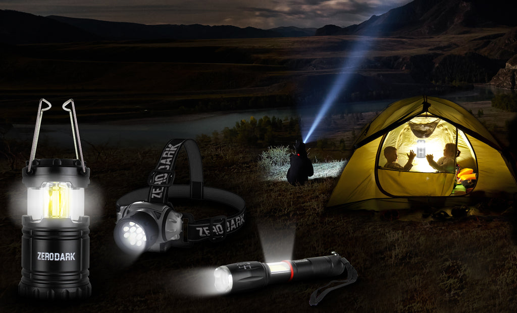 ZeroDark 3 Pc Tactical Set with Flashlight, Lantern, & Headlamp