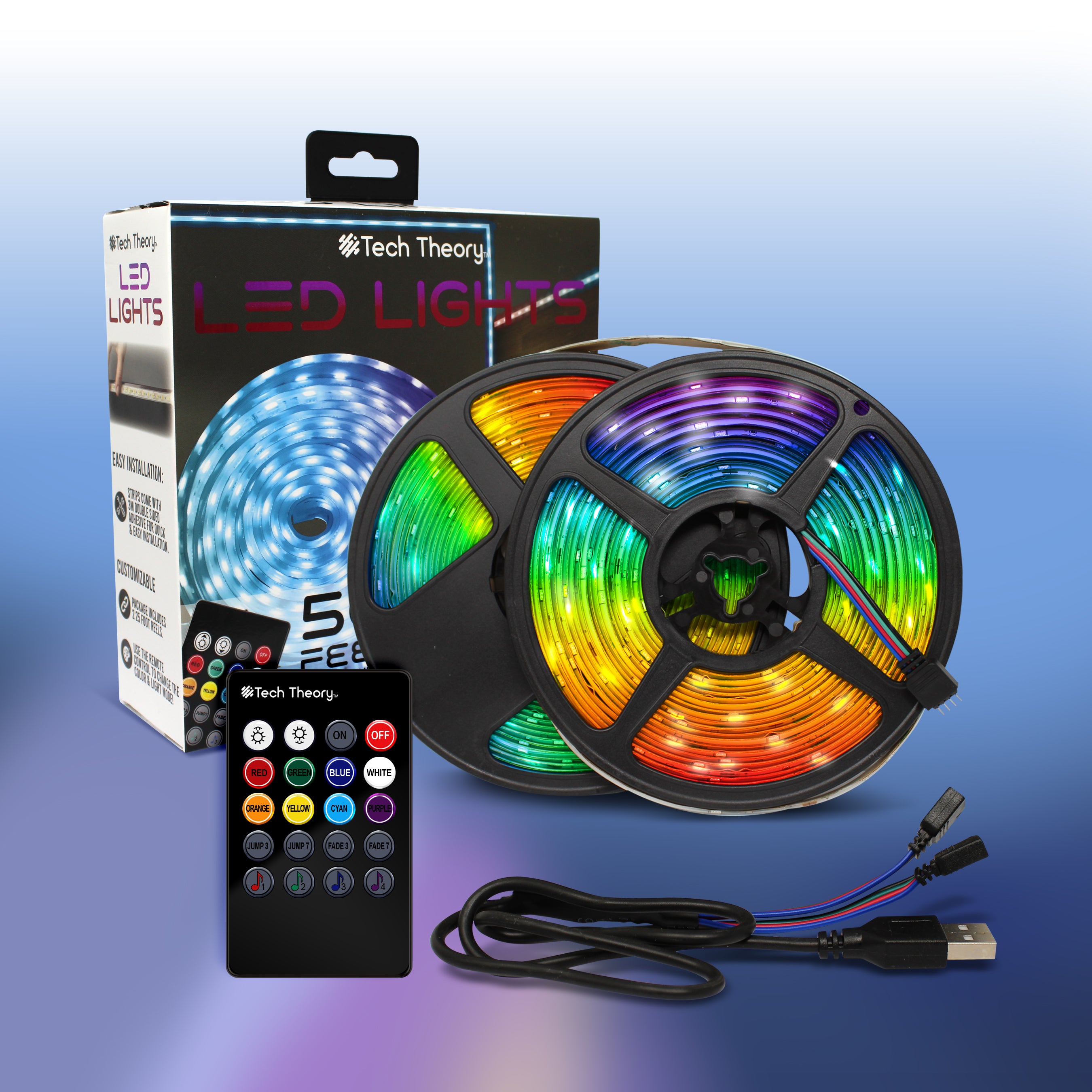 Tech Theory Color Changing 50 Ft LED Strip Lights – Aduro Products