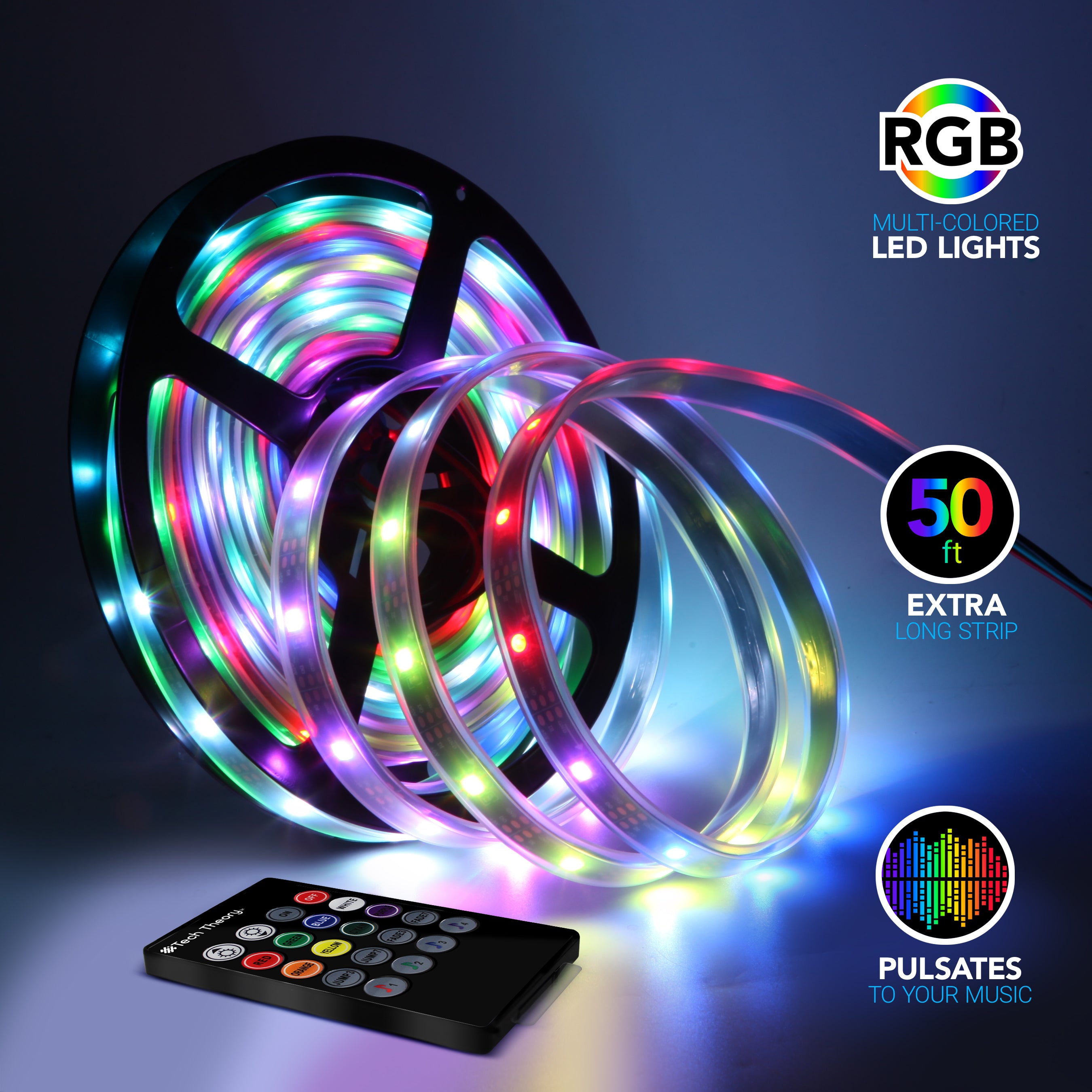 Tech Theory Color Changing 50 Ft LED Strip Lights – Aduro Products