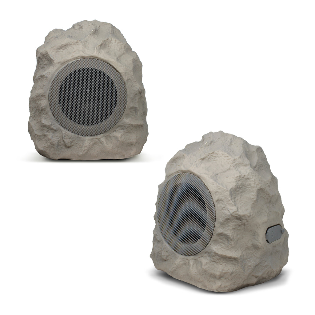 2 Pack LED True Wireless Rugged Rock Outdoor Speakers