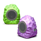 2 Pack LED True Wireless Rugged Rock Outdoor Speakers