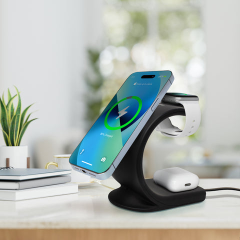 PowerUp Trio 3 in 1 Wireless Charging Station for iPhone, iWatch & AirPods