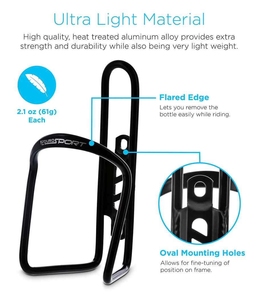 2 Pack-Water Bottle Cages (with Silicone Phone Mount), Upgrade Alloy  Aluminum Lightweight Water Bottle Holder Cages Brackets,Bicycle Water  Bottle Cage for Road&Mountain Bikes(Drilled Holes Required)
