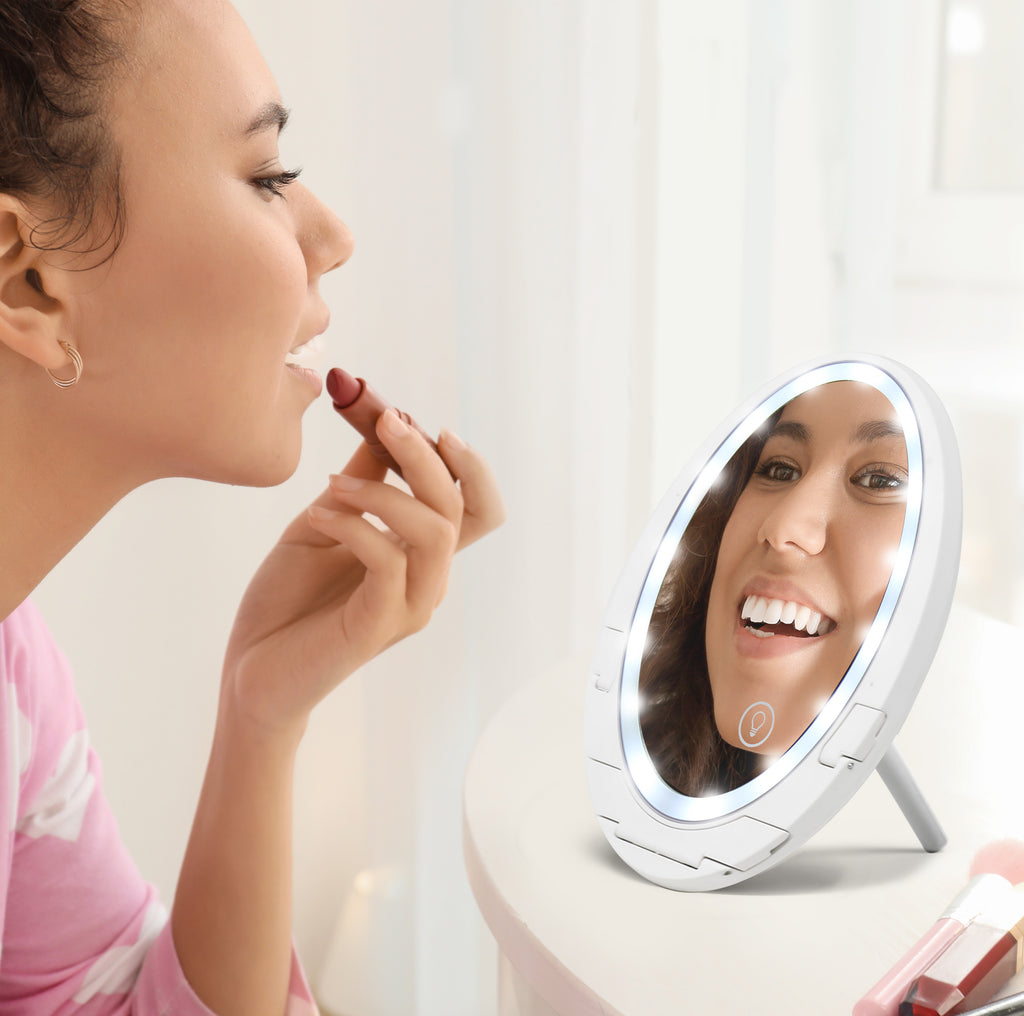 Tech Theory Portable LED Vanity Mirror with Qi Wireless Charging