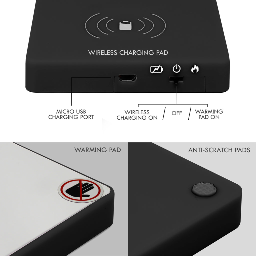 Tech Theory Mug Warmer & Wireless Phone Charger - Black