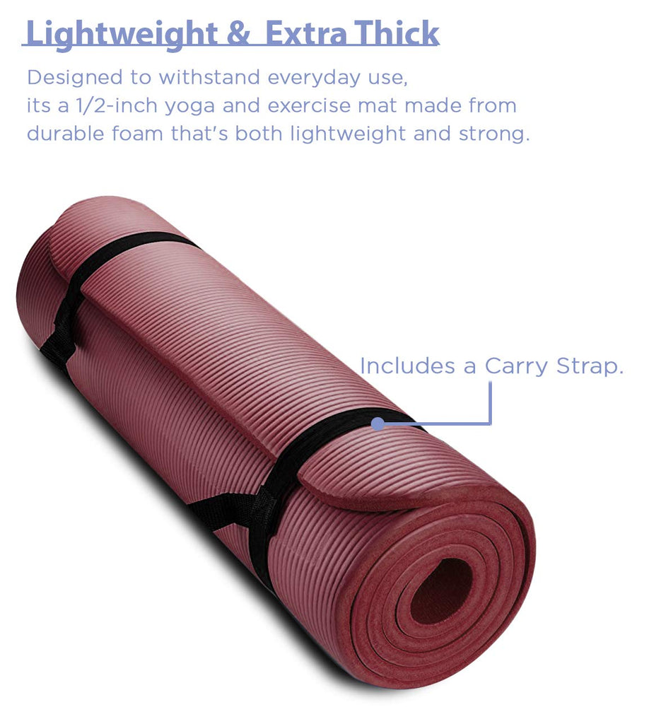 Extra-Thick Yoga Mat - Durable Exercise Foam Mat
