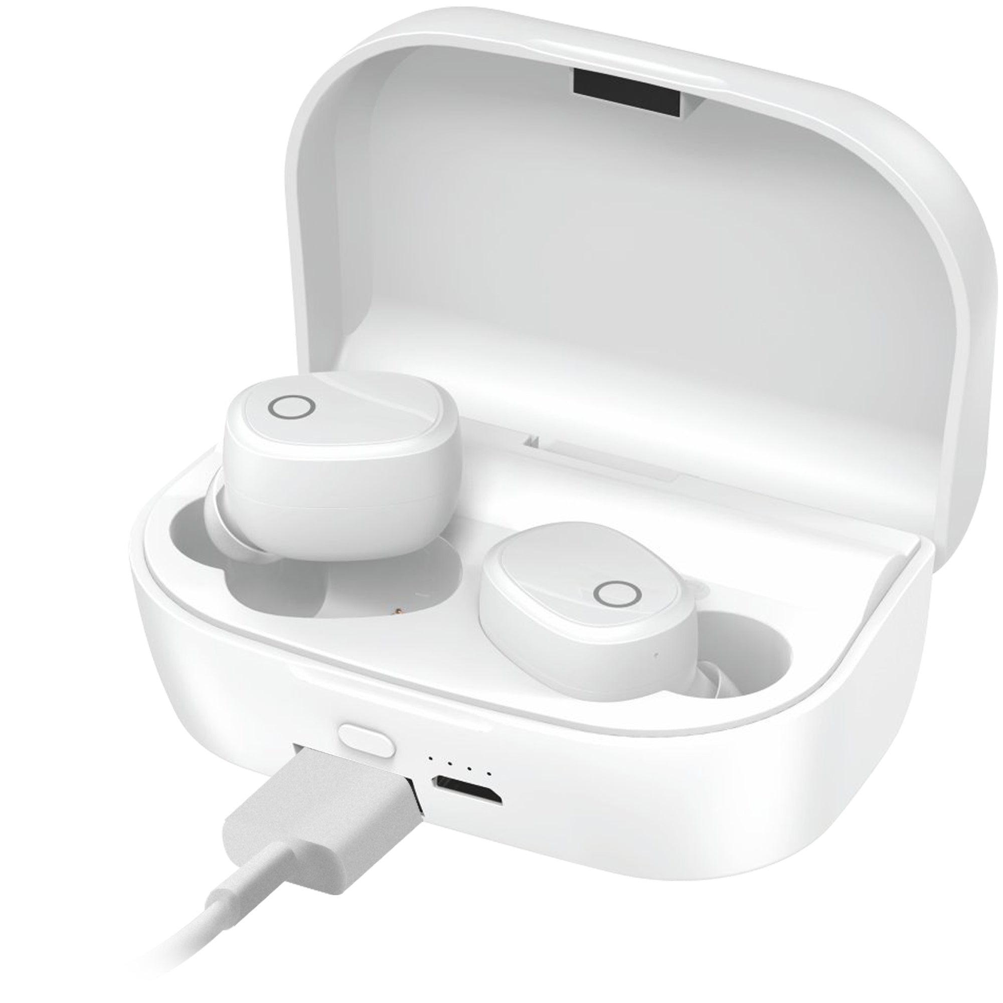 True Wireless Earbuds w/ Power Bank Carrying Case, White
